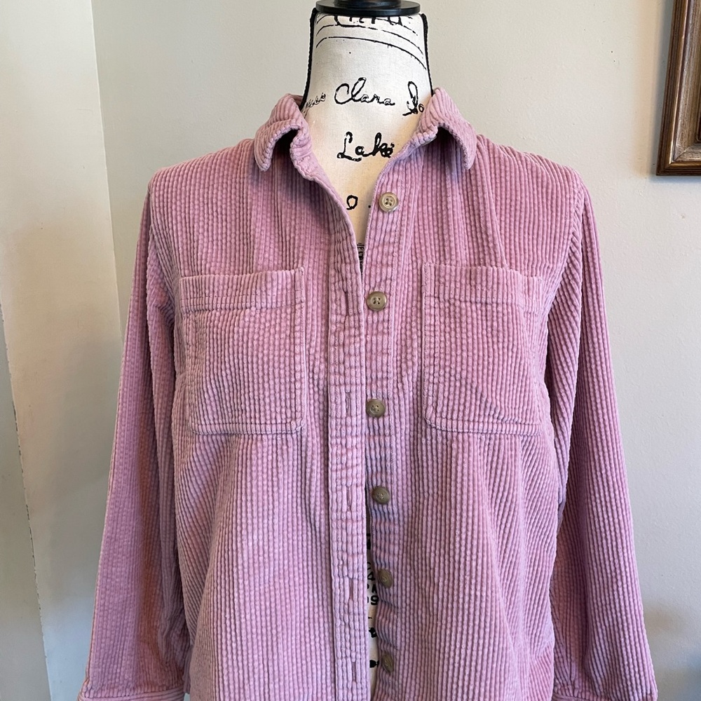 L.L. Bean Pink Corduroy Button-Up Shirt